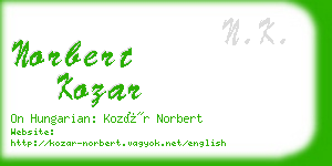 norbert kozar business card